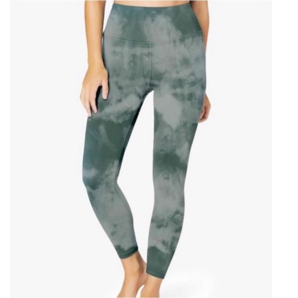 Beyond Yoga Lux High Waisted 7/8 Yoga Leggings Sage Smoke Shine Green size small - Picture 1 of 8